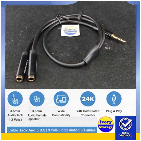 Splitter Audio 3.5mm 2 IN 1 Vention