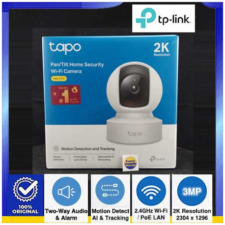 IP Camera Pan-Tilt TP-LINK TAPO C212 3MP 2K (2304 x 1296) Microphone+Speaker