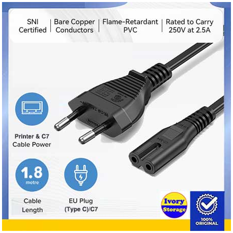 Kabel Power Printer Vention 1.8m C7 Connector 3-Prong Power Cord