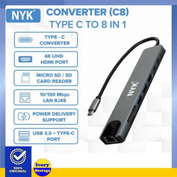Type-C Docking Station NYK C8 8-in-1 + USB Hub 3.0 + HDMI/card reader