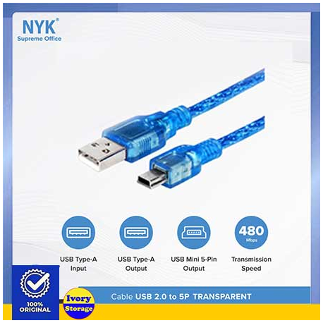 KABEL USB2.0 (MALE) KE MINI 5 PIN MALE 30 CM
