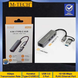 Type-C LAN Vention TGOBB with 3 Port USB Hub 2.0 USB-C LAN