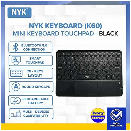 LOGITECH KEYBOARD TOUCHPAD WIRELESS TV  K400 PLUS HITAM