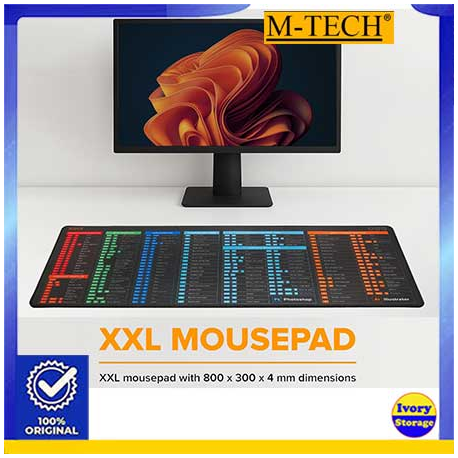 Mousepad Shortcuts Windows 80x30cm M-TECH V2