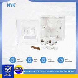Face Plate 2 Port Modular RJ45 Outbow Box NYK
