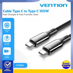 Kabel Data TYPE C KE TYPE C VENTION 2M 5A 100W (Type-C-Type-C)