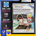 Sablon Kaus Hitam 160GSM 5PC A4 A3 Blueprint T-Shirt Transfer Paper Black