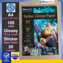 Stiker Kertas Foto Glossy 105GSM A4 20PC Blueprint Lite Sticker Glossy Photo Paper