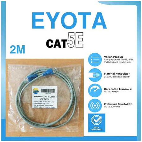 BLUELINK KABEL UTP CAT5E 2M - KABEL LAN 2M CAT5E BLUELINK UTP RJ45 - 10000272000
