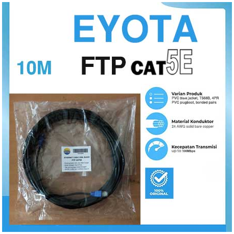 Kabel LAN CAT5E FTP EYOTA 2M 3M 5M 7M 10M 12M 15M 17M 20M 22M 25M 27M 30M 35M 40M RJ45 Patch Cord
