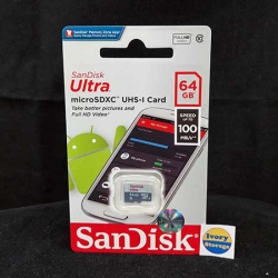 Memory Card Micro SD 64GB Sandisk 100MBPS SANDISK -