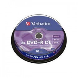 DVD+R 8X 8.5GB DL 10-Pack Spindle Verbatim