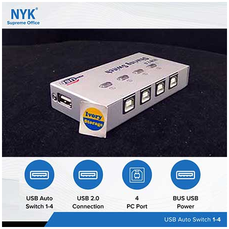 4 Port USB Switch Auto JY-04A - 10000226800