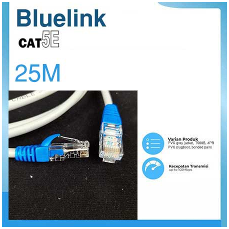 BLUELINK KABEL UTP CAT5E 25M - KABEL LAN 25M CAT5E BLUELINK UTP RJ45 - 10000259900