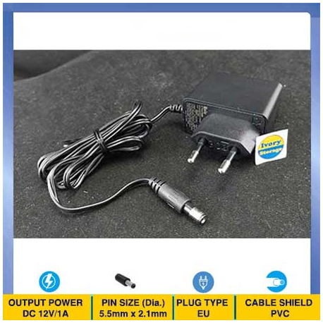 POWER ADAPTOR 12V 1.5A Dia. 5.5x2.1mm ITE STANDAR