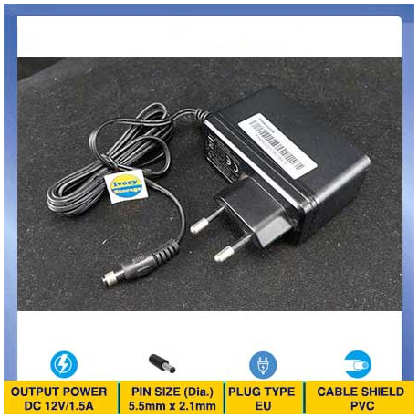 POWER ADAPTOR 12V 1.5A Dia. 5.5x2.1mm ITE STANDAR