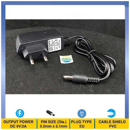 Power Adaptor 5V 2A Dia.5.5 x 2.1mm ITE Standar diameter plug 5.5mm