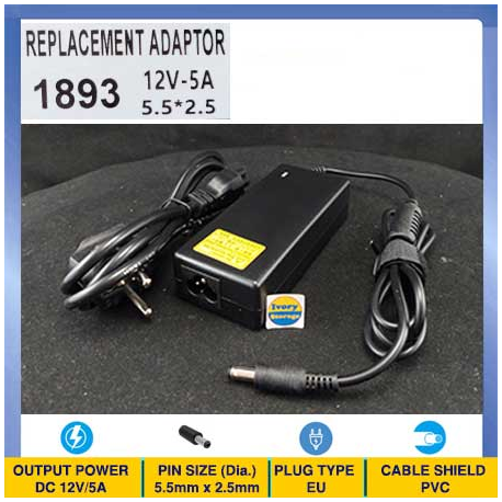 Power Adaptor 12V 4A Dia.5.5 x 2.5mm ITE Standar diameter plug 5.5mm