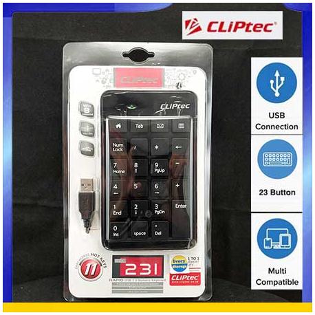 CLIPTEC RZK231 KEYBOARD NUMERIC KABEL