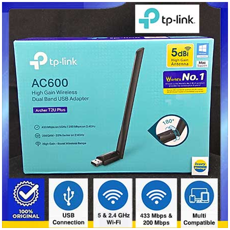 TP-LINK DUAL BAND WiFi USB ADAPTER ARCHER T2U PLUS - 6935364099862