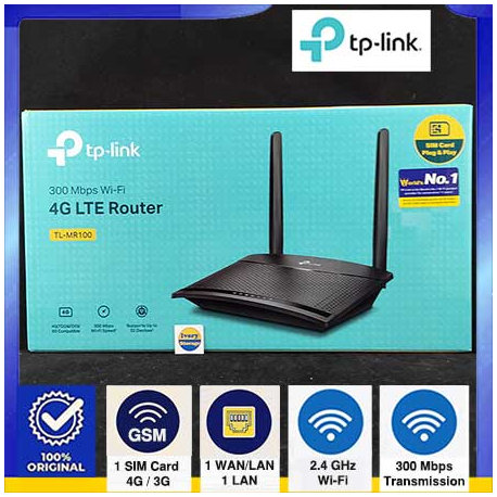 TP-LINK TL-MR100 LTE 4G ROUTER 2 ANTENA ISP DARI KARTU GSM