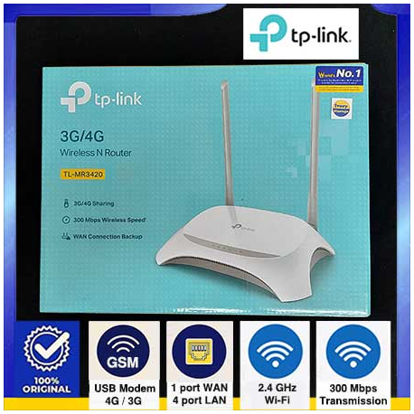 3G/3.75G Wireless N Router TL-MR3420 TP-Link - 6935364051495