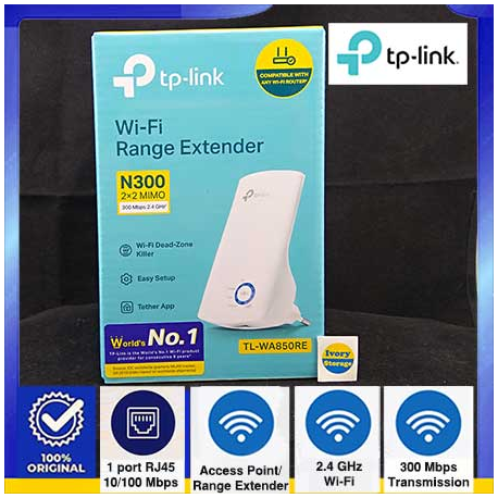 300Mbps Universal Wireless Range Extender TL-WA850RE TP-LINK - 6935364070199
