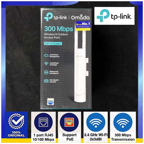 2.4GHz 300Mbps Wireless Outdoor EAP110 TP-LINK - 6935364097752