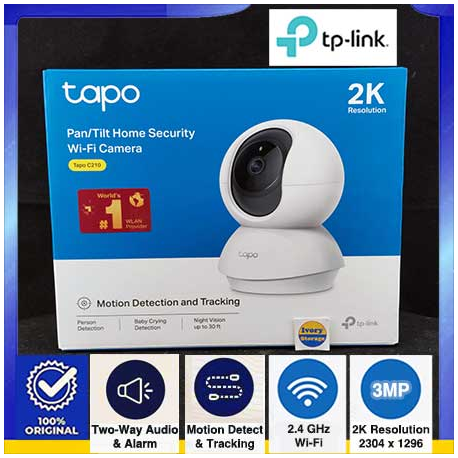 TP-LINK TAPO C200 2MP IP CAMERA PAN-TILT FULL HD (1920x1080) MICROPHONE+SPEAKER