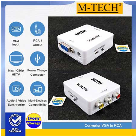 Converter VGA ke RCA M-Tech ( VGA-RCA )