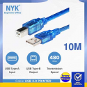 Kabel Printer 10M NYK USB2.0 (KABEL (USB2.0 AM-BM 10M)