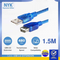 Kabel Extension USB2.0 NYK 1.5M USB2.0 AM ke USB2.0 AF ( USB-USB )