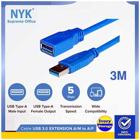 KABEL USB3.0 MALE KE USB3.0 FEMALE 3m - 10000276500