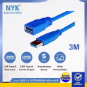 Kabel Extension USB3.0 NYK 3M (USB3.0 AM ke USB3.0 AF ( USB-USB )