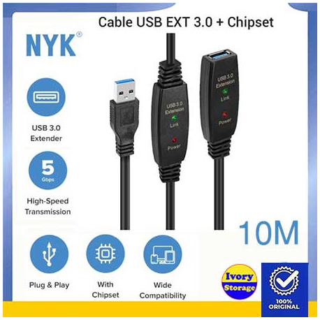 Kabel Extension USB3.0 NYK 5M (USB3.0 AM to USB3.0 AF)