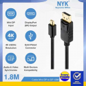 Kabel Mini Display Port ke Display Port NYK 1.8m (Mini DP ke DP)