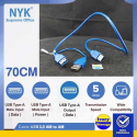 Kabel USB3.0 Male ke USB 3.0 Male NYK 70CM Plus Ekstra Power USB2.0 (USB3.0 AM to USB3.0 AM)