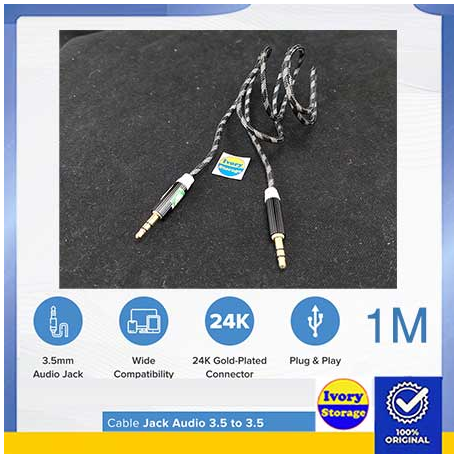 KABEL AUDIO AUX 3.5mm 1.5m TALI SEPATU