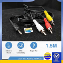 Kabel Audio Video Aux 3.5mm Male ke 3xRCA Male Stereo 1.5m