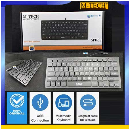Keyboard Mini M-TECH MT-08 Multimedia Kabel USB2.0