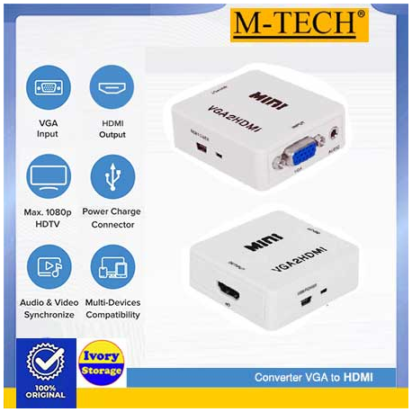 Converter VGA ke HDMI M-Tech Full HD Plus Audio ( VGA-HDMI )