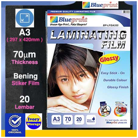 Laminating Film Glossy 20PC Blueprint - 8997031730100