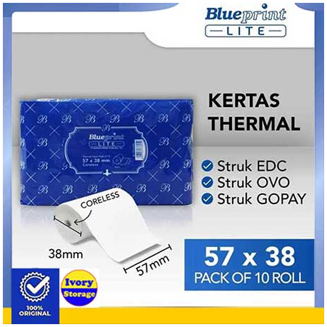 BLUEPRINT LITE THERMAL PAPER ROLL 80x80mm EKONOMIS (KERTAS STRUK THERMAL 80x80) BP-LITETP80x80