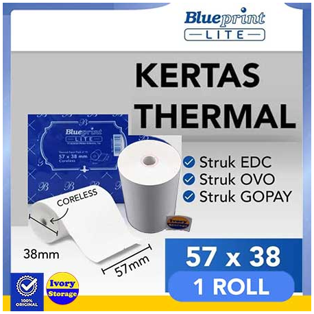 BLUEPRINT LITE THERMAL PAPER ROLL 80x80mm EKONOMIS (KERTAS STRUK THERMAL 80x80) BP-LITETP80x80