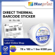 Label Stiker Kertas Thermal Blueprint 78x100mm 1 Roll @300pcs Direct Thermal Barcode Sticker BP-DTS781001