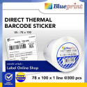 Label Stiker Kertas Thermal Blueprint 78x100mm 1 Roll @300pcs Direct Thermal Barcode Sticker BP-DTS781001