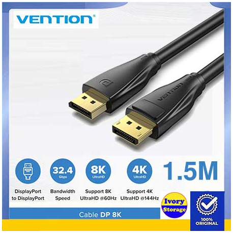 Kabel Display Port (DP) Vention 1.5m  V1.4 4K 144Hz