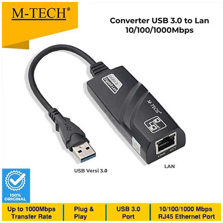 USB 3.0 LAN M-TECH Gigabit 10/100/1000Mbps