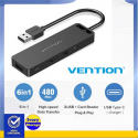 USB Hub Vention CHUBB 3 Port USB 2.0+Card Reader