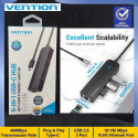 Type-C LAN Vention TGOBB 100Mbps 3 Port USB Hub 2.0